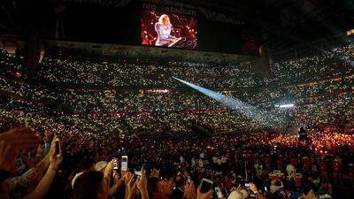 The crowd lapped up Lady Gaga's halftime performance which ended with a rendition of Bad Romance. Christopher Polk / Getty Images / AFP