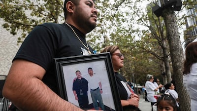 Juan Lopez, who lost his father Leobardo in the attacks. Getty Images via AFP