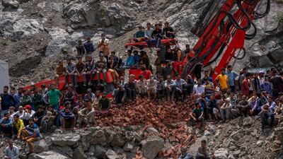 Part of a road tunnel collapsed in the Himalayan region.