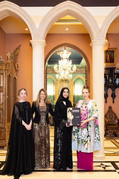 Jewellery category winner Sarah Al Masoori with jury members. Photo: Admaf