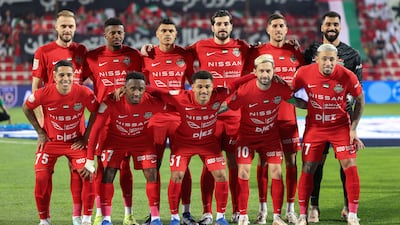 Shabab Al Ahli before the match.