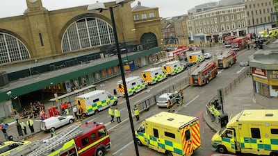 Emergency services outside King's Cross stations