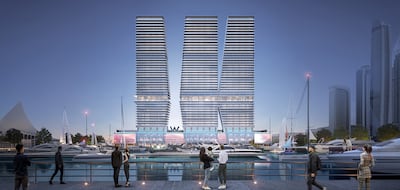 A rendering of W Residences by Arada coming to Dubai Harbour. Photo: Arada