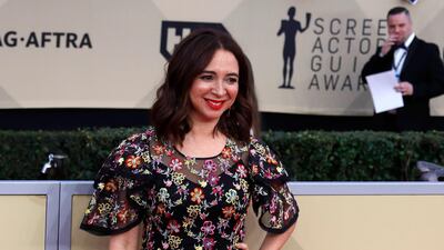 Maya Rudolph opted for a floral overlay Zac Posen gown. Mike Nelson / EPA