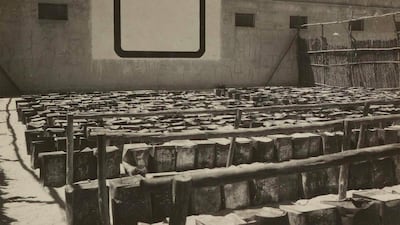 The RAF Sharjah cinema that opened in the 1940s. It is believed to have been the first cinema in modern-day UAE. Courtesy of the Akkasah: Center for Photography