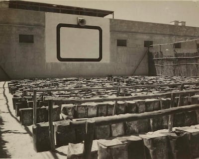 The seats at the cinema were made up of empty petrol cans. Courtesy Akkasah: Center for Photography