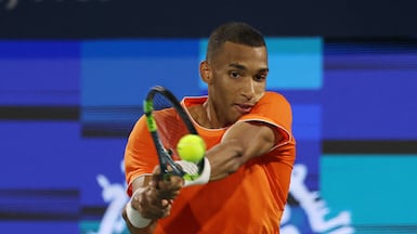 Canada's Felix Auger-Aliassime in action during his round of 32 match against China's Zhizhen Zhang. Reuters