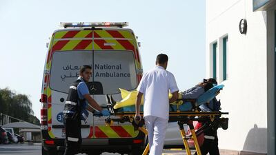 An accident in the capital has resulted in outbound traffic delays. Pawan Singh / The National