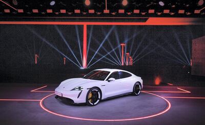 The Porsche Taycan was revealed on Wednesday September 4, 2019, at a solar farm in Germany, the Niagara Falls in Canada and on a wind farm in the Fujian Provence of China. Courtesy Porsche