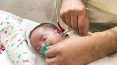 Sumaya, an Emirati girl born in Corniche Hospital, is doing well. Reem Mohammed / The National