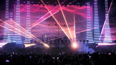 Thousands turned out for the Calvin Harris concert at the du Arena. Reem Mohammed / The National