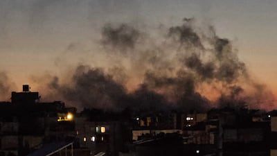 Smoke rises from the site of an Israeli strike in Beirut. AFP