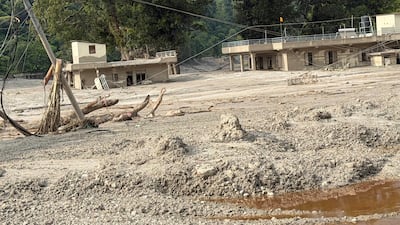 Days after the flood hit Nuwakot district, houses are still buried under mud. Photo: Shree Lamichhane