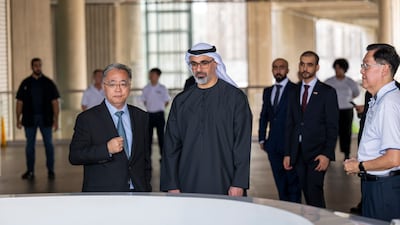 Sheikh Khaled bin Mohamed, Crown Prince of Abu Dhabi, tours Singapore’s Marina Barrage. Photo: All photos: Abu Dhabi Media Office