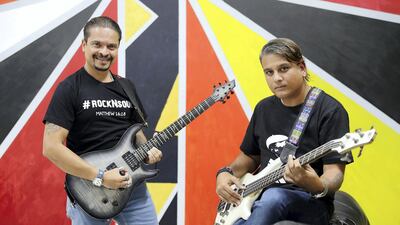 Rajesh Pereira (left) and Neil Thompson (right) are members of the Christian band Rock and Soul. They will perform in Dubai next week. Pawan Singh / The National