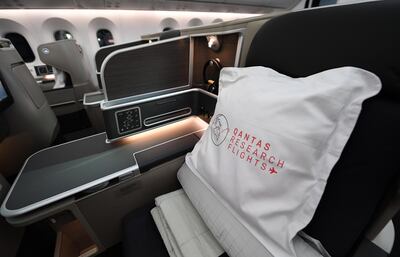 Passengers on Qantas' second Project Sunrise test flight from London to Sydney will be able to take advantage of the Dreamliner's lie-flat beds. Courtesy Qantas/James D Morgan