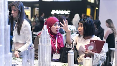 Visitors at Emaar’s stand at the Arabian Travel Marke. Reem Mohammed / The National