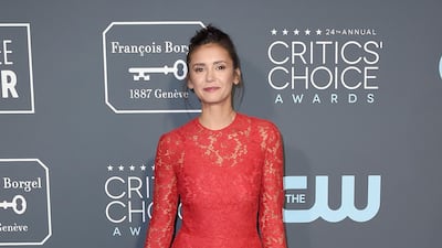 Nina Dobrev in Valentino. AP