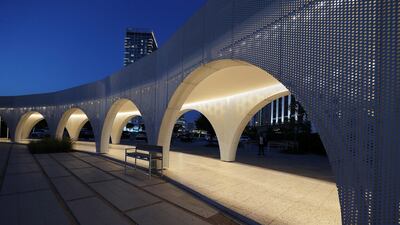 The lower colonnade creates a more humble and welcoming space