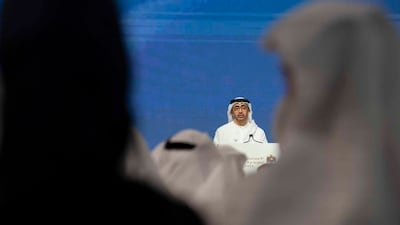 Sheikh Abdullah bin Zayed, Minister of Foreign Affairs and International Co-operation, addresses the annual meeting of government officials. Photo: @MohamedBinZayed / Twitter