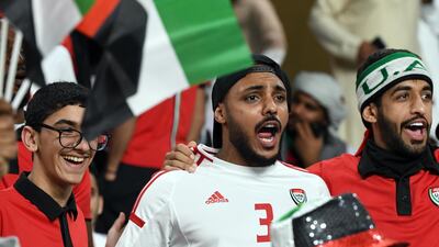 Fans of UAE attend the 2019 AFC Asian Cup quarter final match between Australia and UAE in Al Ain, United Arab Emirates. EPA
