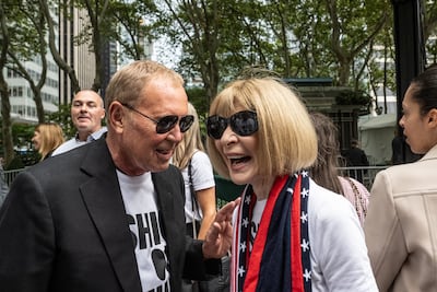 Michael Kors and Anna Wintour at the 'Fashion For Our Future' march in New York. Photo: Bloomberg