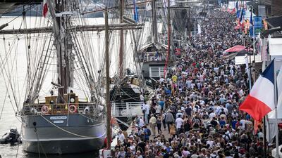 Crowds at the Rouen Armada, France's tall ships festival. AFP