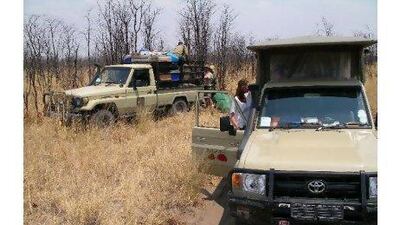 Following sandy tracks in the Okavango bush. Andrew Eames for The National