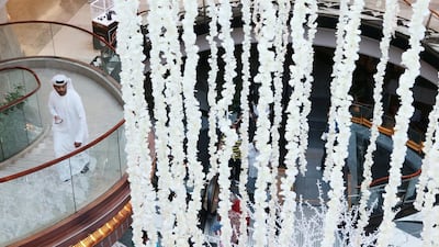 The Flower Power festival at the BurJuman mall in Dubai features more than 100 floral exhibits and installations, plus workshops for adults and children. Christopher Pike / The National