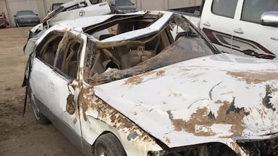 Sharjah Police said that excessive speed and lack of attention while driving caused the accident. Courtesy Sharjah Police