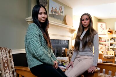 Dartmouth College students Marisa Joseph, left, a member of the Tulalip Tribes of Washington and Ahnili Johnson-Jennings, a member of the Quapaw, Choctaw, Sac and Fox and Miami tribes, in the Native American House at Dartmouth College. AP Photo