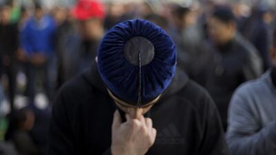 A Muslim prays outside a mosque in Moscow, Russia during celebrations of Eid Al Adha, a feast celebrated by Muslims worldwide, which Muslims in Russia call Kurban-Bairamin. Ivan Sekretarev / AP Photo