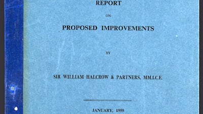 The 1955 Dubai Creek report. Photo: Arabian Gulf Digital Archive