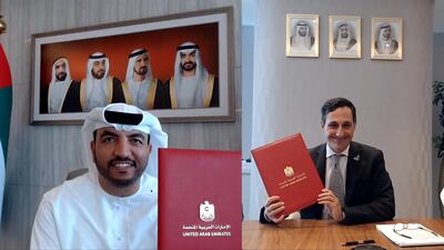 The Ministry of Industry and Advanced Technology and Etihad Credit Insurance signed an agreement to inject capital into the UAE’s industrial sector. Courtesy: Ministry of Industry and Advanced Technology