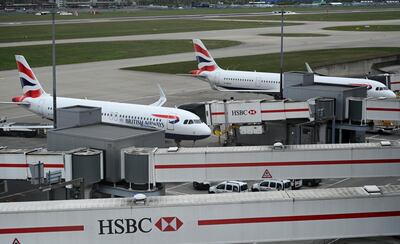 British Airways planes at Heathrow Airport in London. EPA