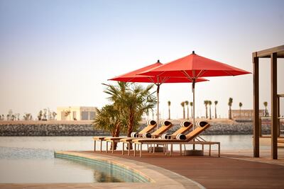 The pool at the Grand Hyatt backs on to Al Bateen. Grand Hyatt Abu Dhabi
