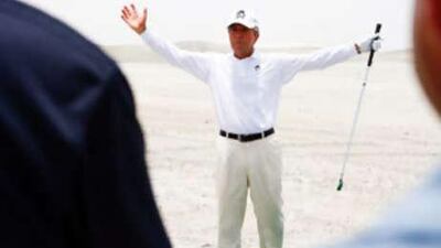 Following an official inspection of Saadiyat Beach Golf Course, the legendary golfer Gary Player hit some balls at the eco-sensitive facility under-construction in Abu Dhabi.