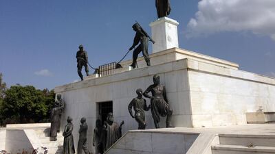 Nicosia is dotted with memorials to past conflicts. The 1973 Liberty Monument in the city's Greek zone honours paramilitary fighters of Ethniki Organosis Kyprion Agoniston, who fought British forces between 1955 and 1959. Declan McVeigh / The National