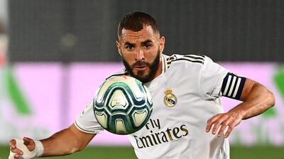 Real Madrid's French forward Karim Benzema controls the ball. AFP