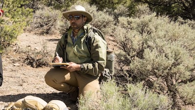 UAE astronaut Hazza Al Mansouri posted this photo of Nasa's geology training in New Mexico