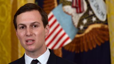 In this May 18, 2018 photo, White House adviser Jared Kushner speaks in the East Room of the White House in Washington. Susan Walsh / AP