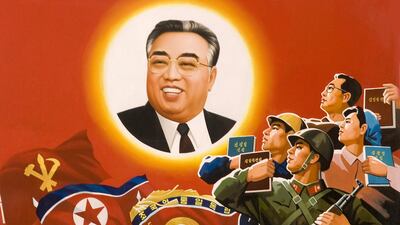 A Kim Il-sung propaganda poster. Getty Images