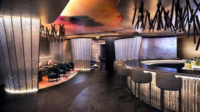 A computer rendering of the bar area in the Akira Back restaurant