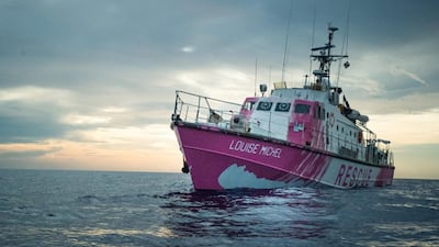 The Louise Michel is a migrant search and rescue ship operating in the Mediterranean and financed by British street artist Banksy. MV Louise Michel via Reuters