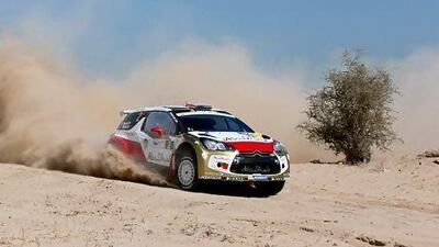Sheikh Khalid Al Qassimi is leading the charge for the Abu Dhabi Citroen Total World Rally team in the Kuwait International Rally,
