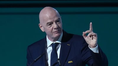 FIFA President Gianni Infantino addresses the 76th Fifa Congress in Vancouver, Canada, on April 30. EPA