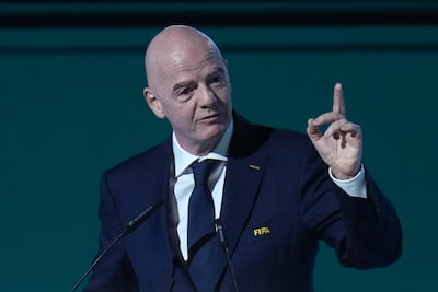 FIFA President Gianni Infantino addresses the 76th Fifa Congress in Vancouver, Canada, on April 30. EPA