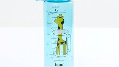 Blue water bottle with giraffe, Dh44, Lifestyle