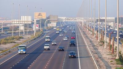 Abu Dhabi on a sunny but hazy morning. Victor Besa/The National