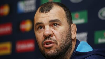 Australia coach Michael Cheika shown during a press conference on Wednesday ahead of the Rugby World Cup quarter-finals this weekend. Peter Cziborra / Action Images / Reuters / October 14, 2015